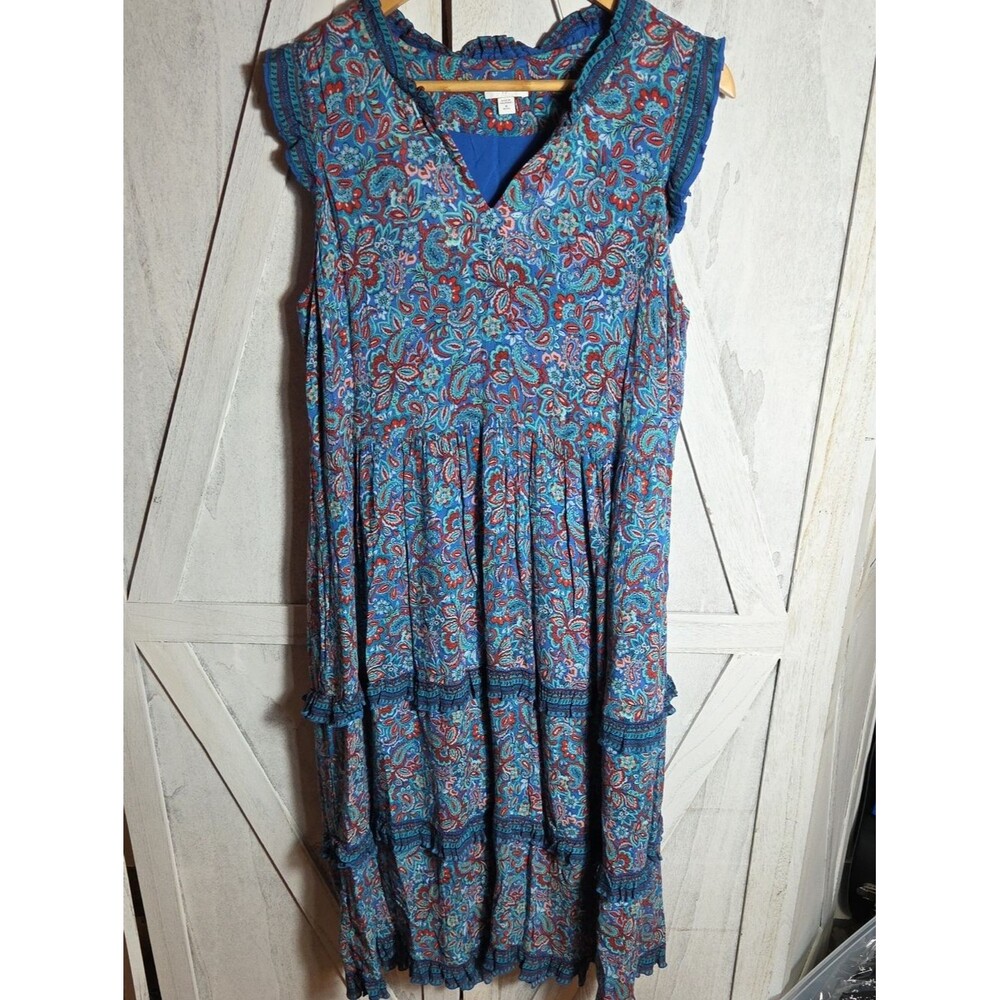 J. Jill Paisley Floral Maxi Dress Size M Petite